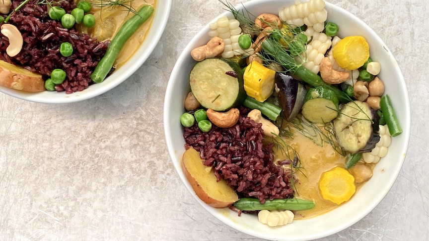 SUMMER VEGETABLE CURRY with BASMATI & BLACK RICE