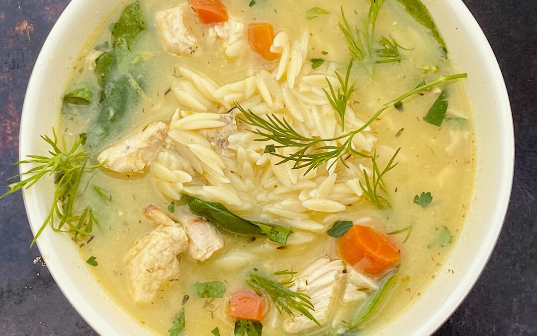 GREEK LEMON CHICKEN SOUP with ORZO