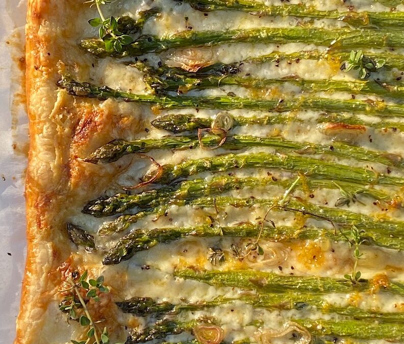 ASPARAGUS PUFF PASTRY TART with GRUYERE & FRESH THYME