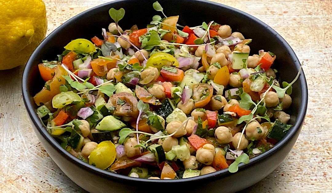 BALELA ~ MIDDLE-EASTERN GARBANZO, TOMATO, CUCUMBER & SUMAC SALAD