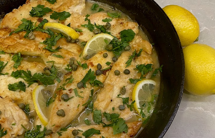 AN ENTHUSIASTIC NOD to a MID-CENTURY RECIPE ~ CHICKEN PICCATA